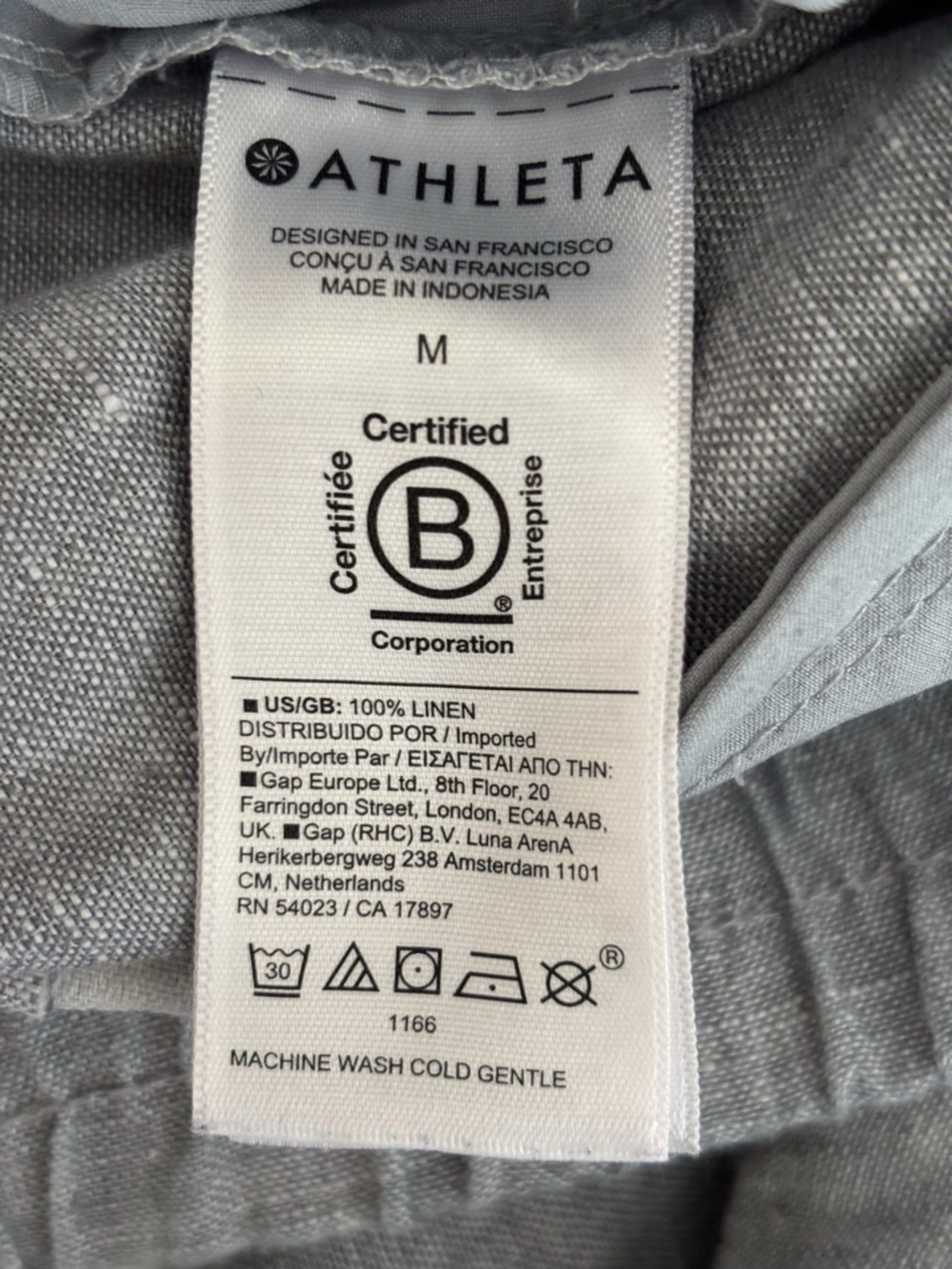 Athleta Retreat Linen Ankle Pants Medium Storm Cloud Grey - Picture 8 of 9